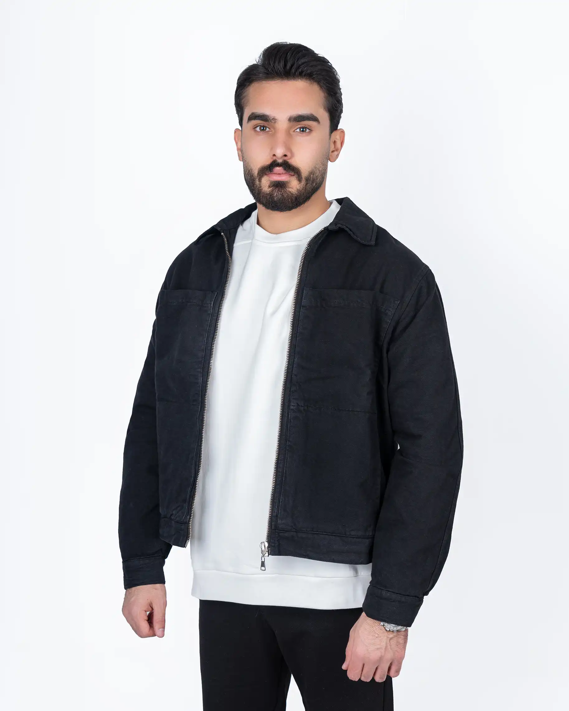 کاپشن کتان chest-pockets چهارجیب 