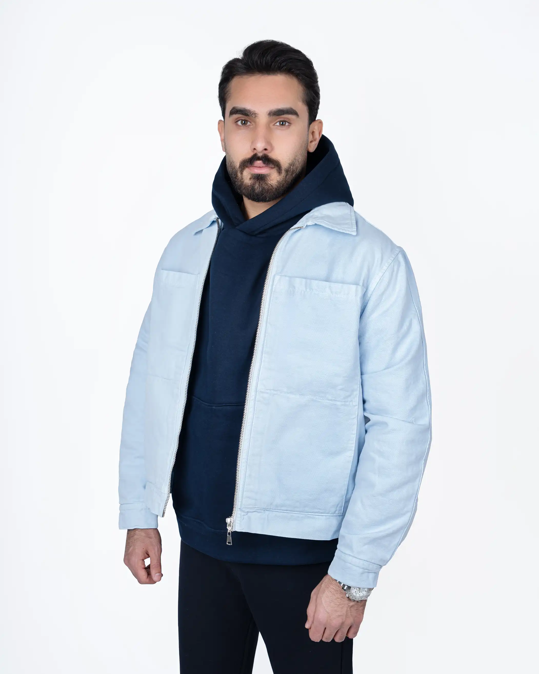 کاپشن کتان chest-pockets چهارجیب 