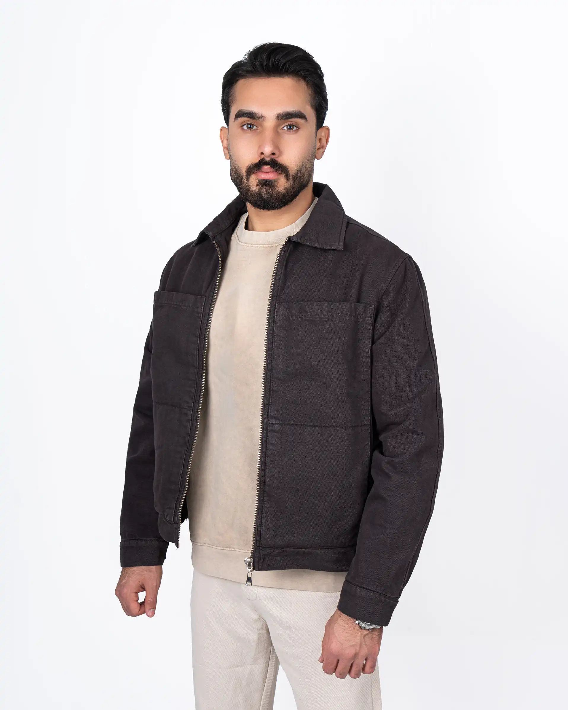 کاپشن کتان chest-pockets چهارجیب 