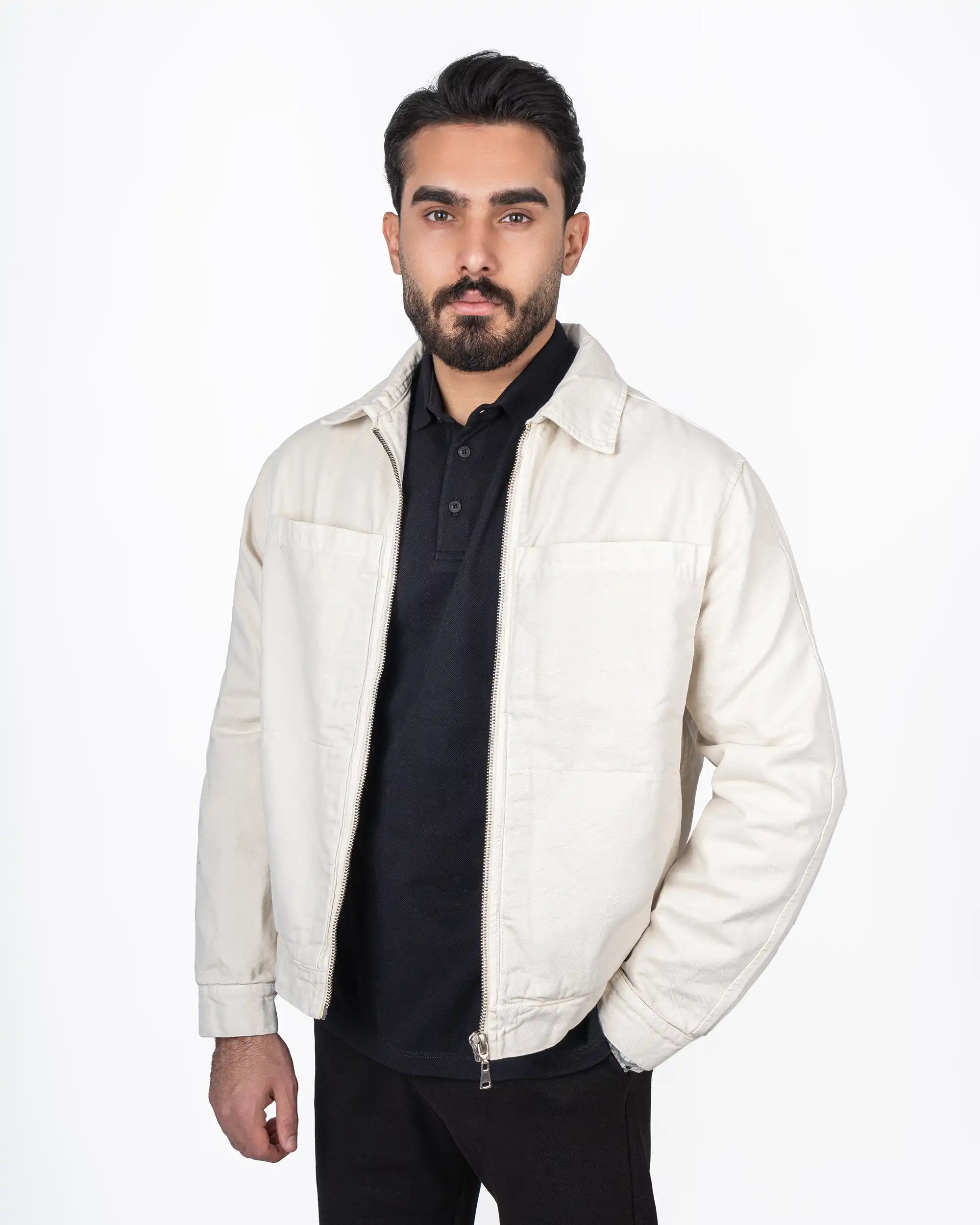 کاپشن کتان chest-pockets چهارجیب 