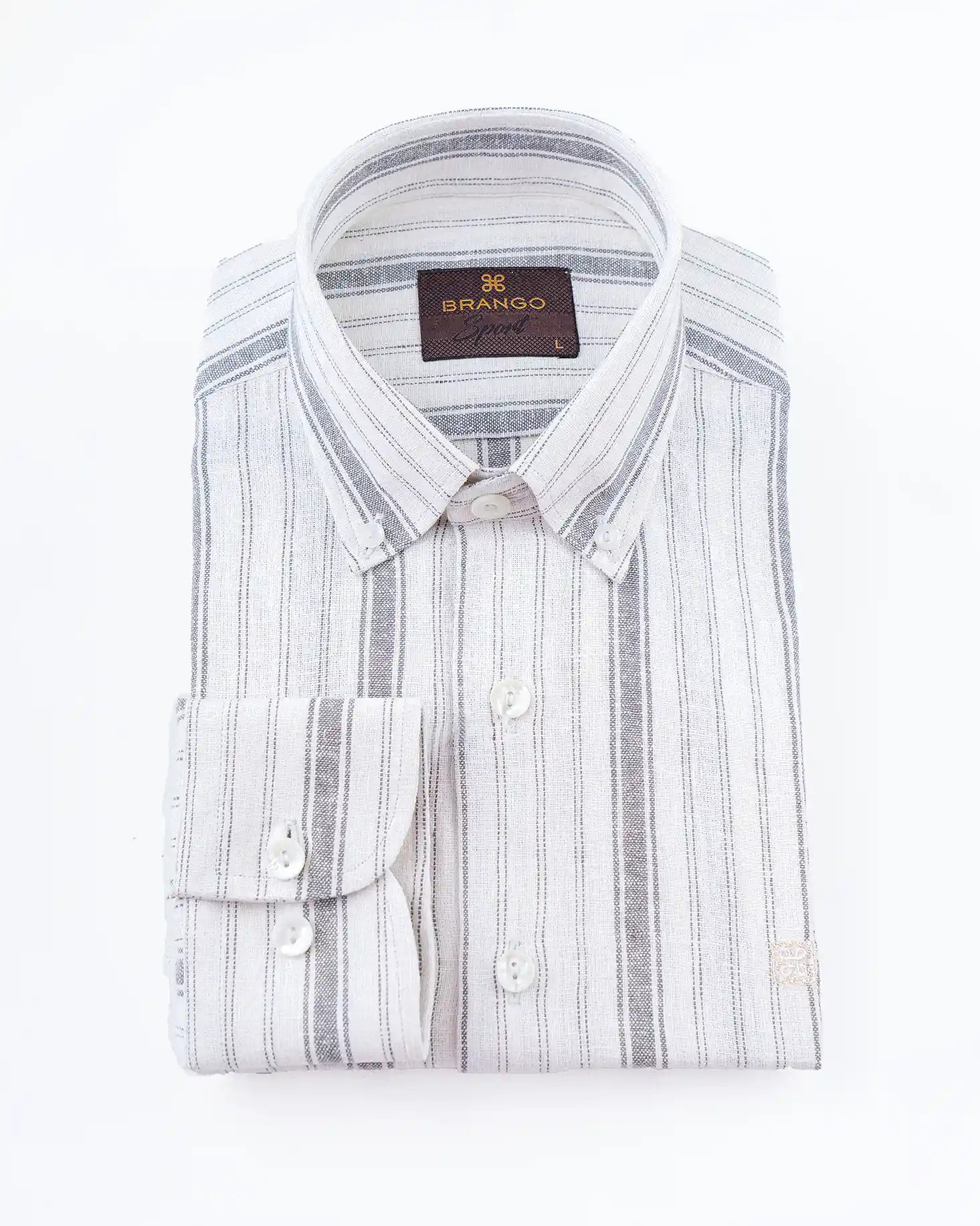 پیراهن آستین بلند یقه دکمه دار MIXED STRIPE
