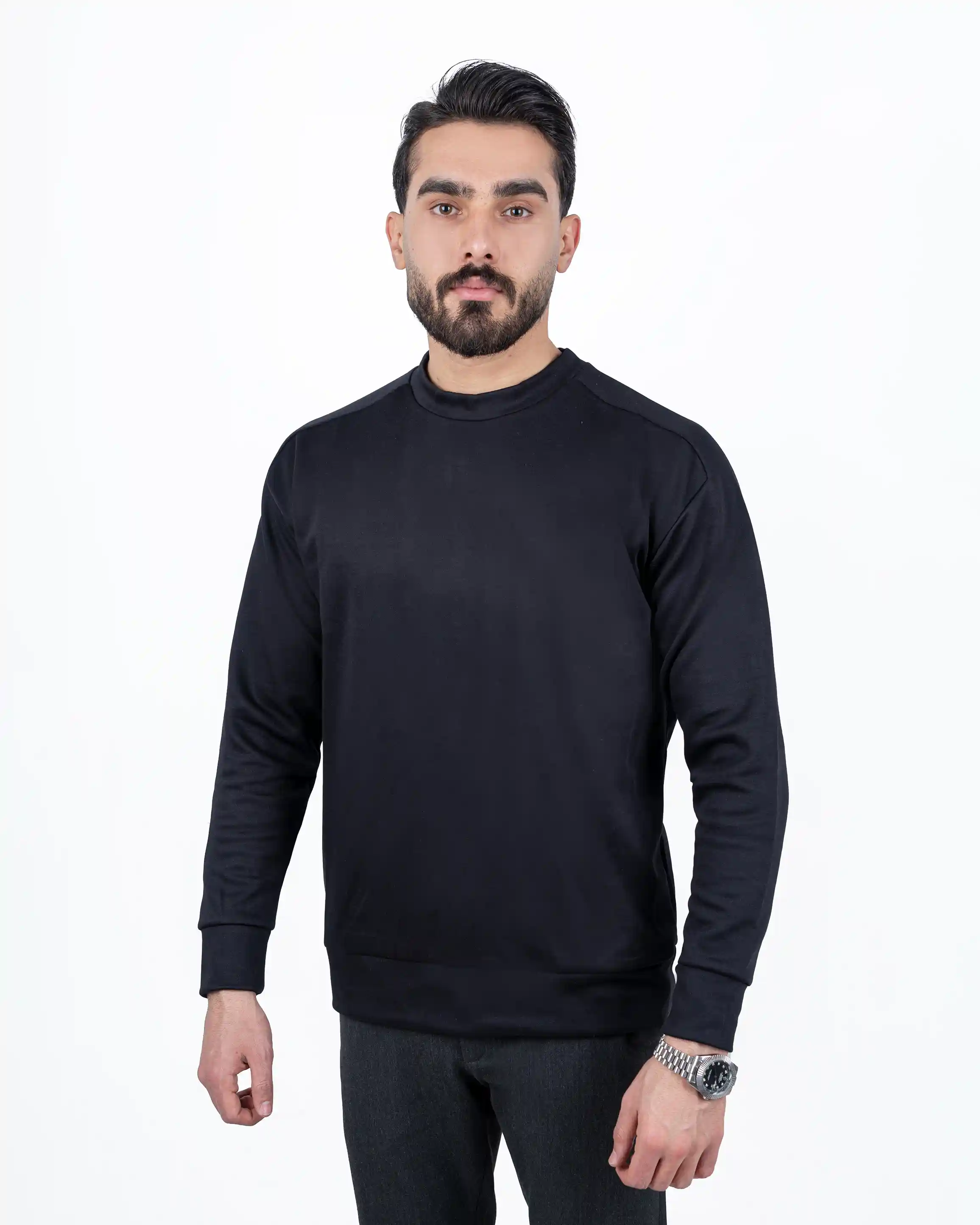 پلیور یقه گرد آستین رگلان فلامنت